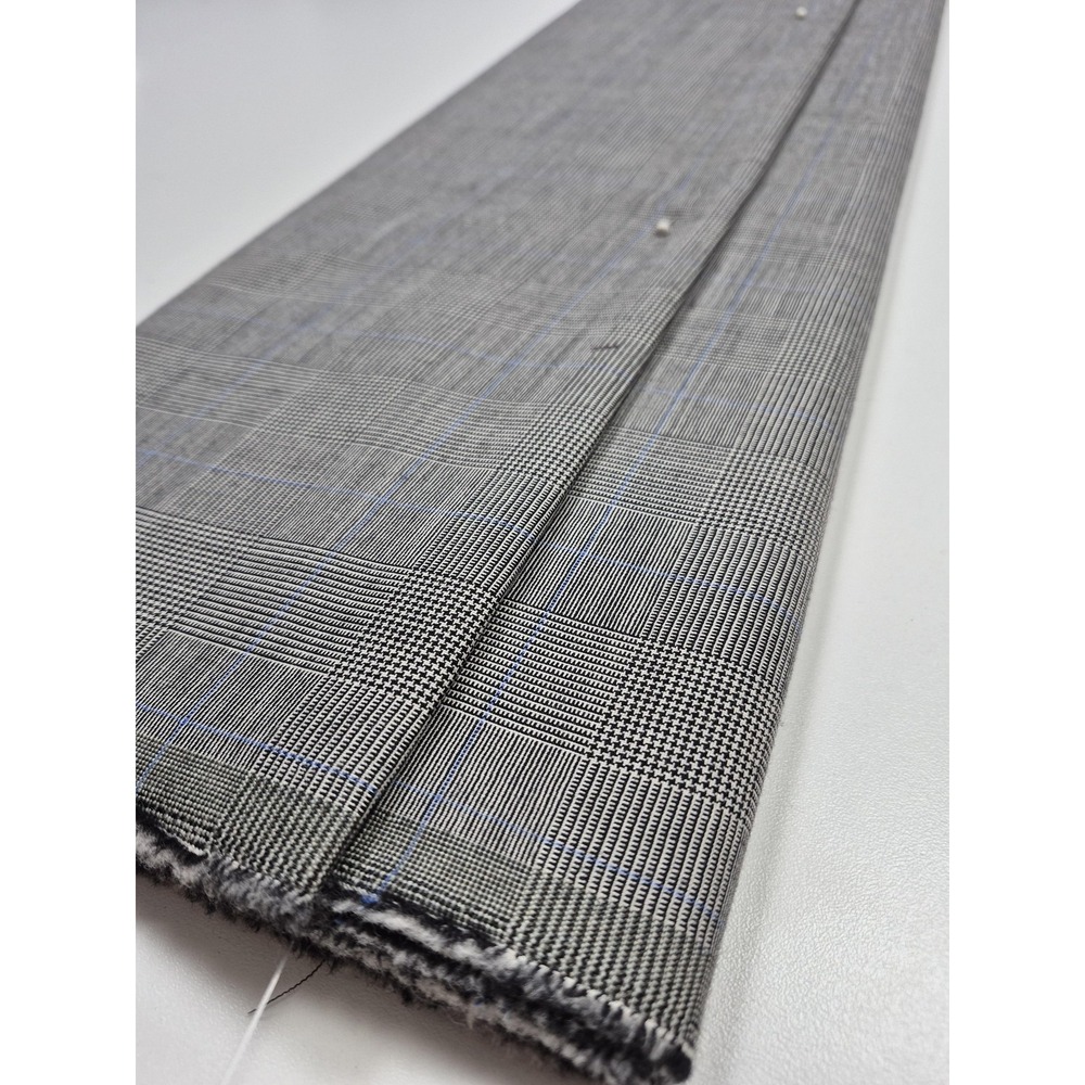 Reda Super 100s Wool Suiting Fabric Gray Herringbone Plaid Italy 3 Yd Jacket